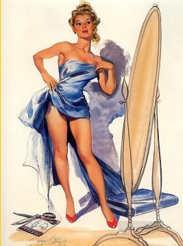 bath girl oil painting Painting - pin up girl nude 081